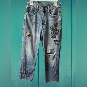 Arizona Jean design & distressed. Patches & embroidery Size 10. #10318.